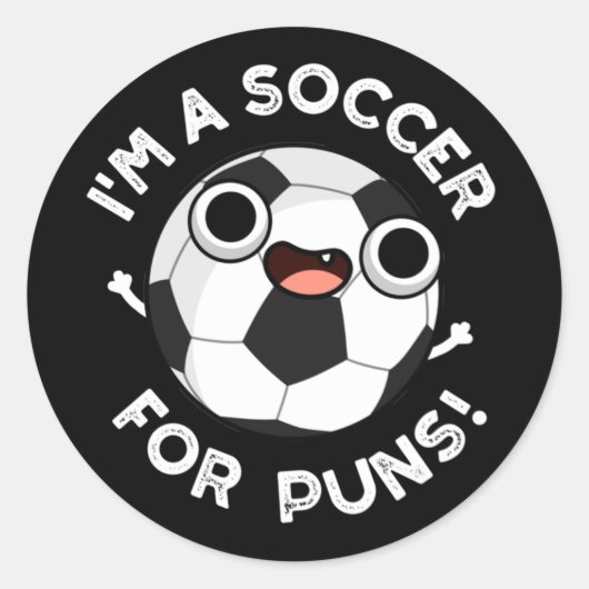 Ik ben een voetbalspeler voor Puns Funny Sports Pu Ronde Sticker (Voorkant)