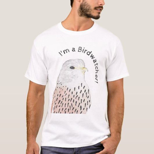 Ik ben een vogelwaarnemer Torenvalk T-shirt (Voorkant)