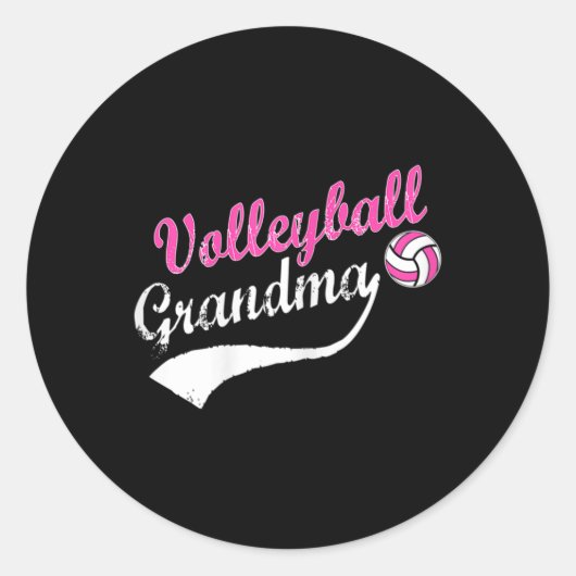 Ik ben een volleybaloma ronde sticker (Voorkant)