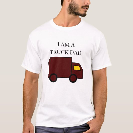 Ik ben een Vrachtwagen Papa "Brown Truck" - Black T-shirt (Voorkant)