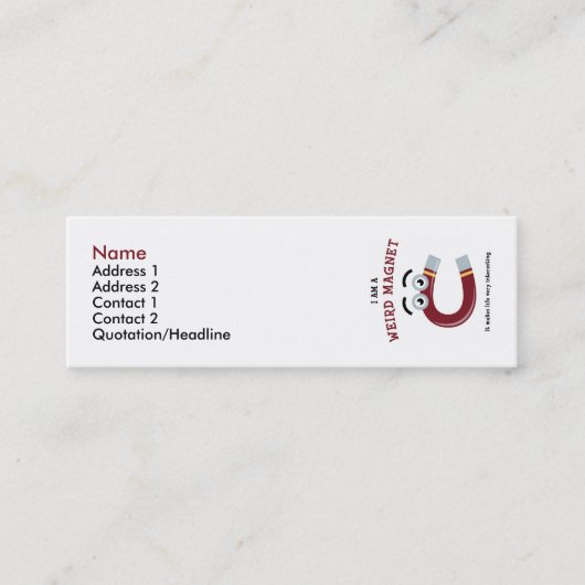 Ik ben een vreemde Sjabloon van een magneetprofiel Mini Visitekaartje (Voorkant)