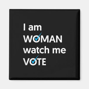 Ik ben een vrouw Bekijk mij Stem 2024 Blue Wave Magneet