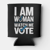 Ik ben een vrouw die kijkt hoe ik  stem blikjeskoeler (Voorkant)