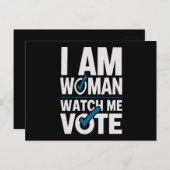 Ik ben een vrouw die kijkt hoe ik  stem briefkaart (Voorkant / Achterkant)
