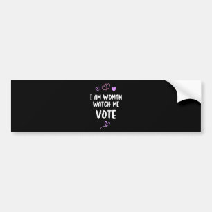 Ik ben een vrouw die mij ziet stemmen bumpersticker