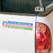 Ik ben een vrouw en ik stem! bumpersticker (Op Truck)