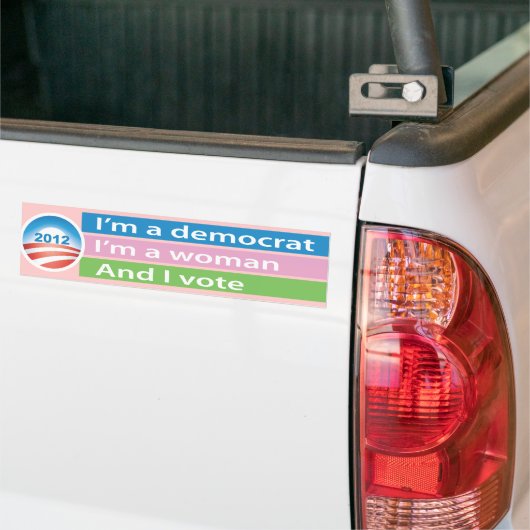 Ik ben een vrouw en ik stem! bumpersticker (Op Truck)