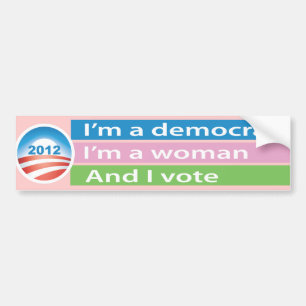 Ik ben een vrouw en ik stem! bumpersticker
