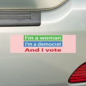 Ik ben een Vrouw en ik stem! Bumpersticker (Op auto)