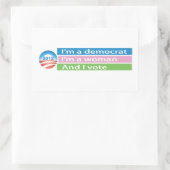 Ik ben een vrouw en ik stem! rechthoekige sticker (Tas)