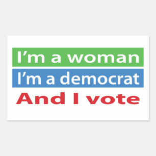 Ik ben een vrouw en ik stem! rechthoekige sticker