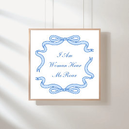 Ik ben een vrouw hier me blauw Poster