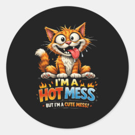 Ik ben een warboel ronde sticker