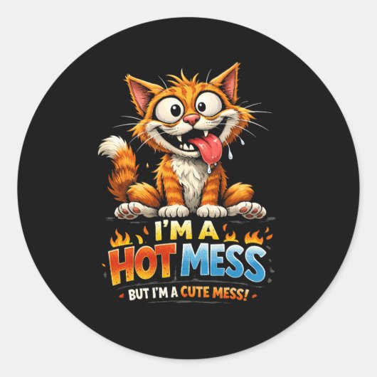 Ik ben een warboel ronde sticker (Voorkant)