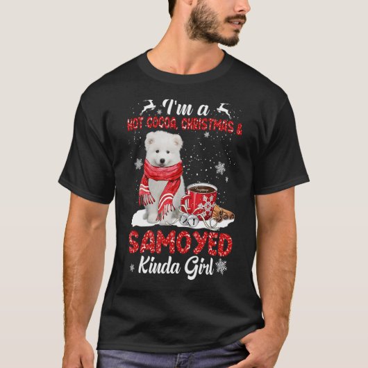 Ik ben een warme cacao kerstmis en hond Kinda Samo T-shirt (Voorkant)