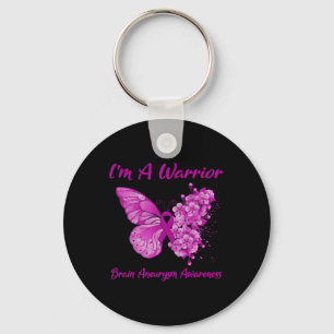 Ik ben een Warrior Brain Aneurysm Awareness 1 Sleutelhanger