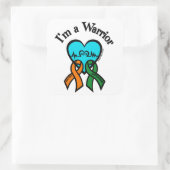 Ik ben een Warrior/Gabby Vierkante Sticker (Tas)