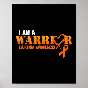 Ik ben een Warrior Leukemia Awareness Oranje Ribbo Poster