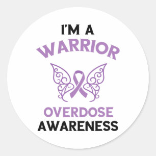 Ik ben een Warrior Overdosis Bewustzijn Maand Paar Ronde Sticker