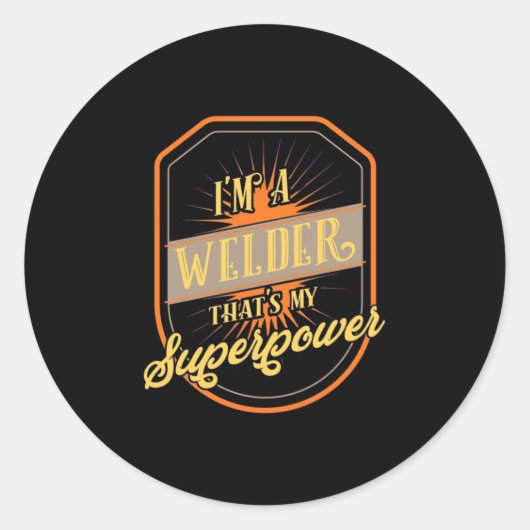 Ik ben een Welder Ronde Sticker (Voorkant)