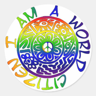 Ik ben een wereldburger ronde sticker