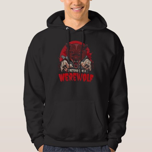 Ik ben een Werewolf Red Moon voor Wolven Fans 1 Hoodie (Voorkant)