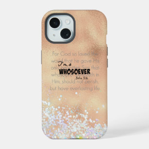 Ik ben een wie dan ook Bijbelvers citaat Johannes iPhone 15 Case