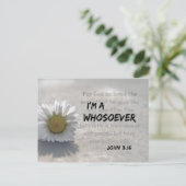 Ik ben een Wie Johannes 3.16 Bijbelvers Briefkaart (Staand voorkant)