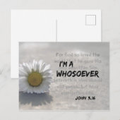 Ik ben een Wie Johannes 3.16 Bijbelvers Briefkaart (Voorkant / Achterkant)