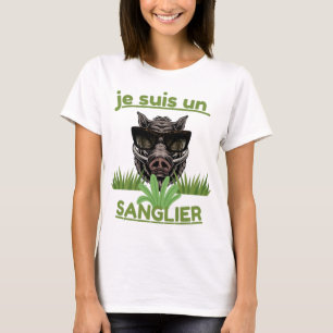 Ik ben een wild zwijn – Grappige kopillustratie T-shirt