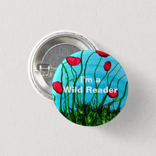 Ik ben een Wilde Reader - Azure-Button Ronde Button 3,2 Cm (Voorkant /achterkant)