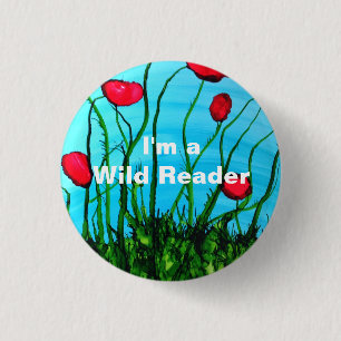 Ik ben een Wilde Reader - Azure-Button Ronde Button 3,2 Cm