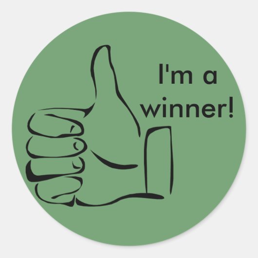 Ik ben een winnaar! Duimt omhoog Stickers (Voorkant)