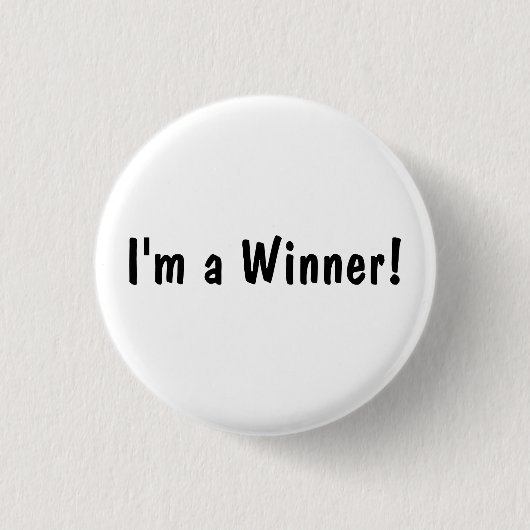 Ik ben een Winner. Ronde Button 3,2 Cm (Voorkant)