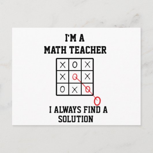 Ik ben een wiskundeleraar, ik vind altijd een oplo briefkaart (Voorkant)