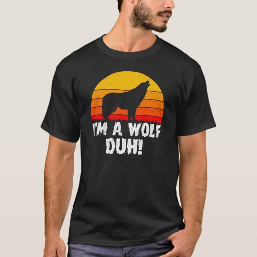 Ik ben een Wolf Duh Funny Easy Halloween kostuum T-shirt (Voorkant)