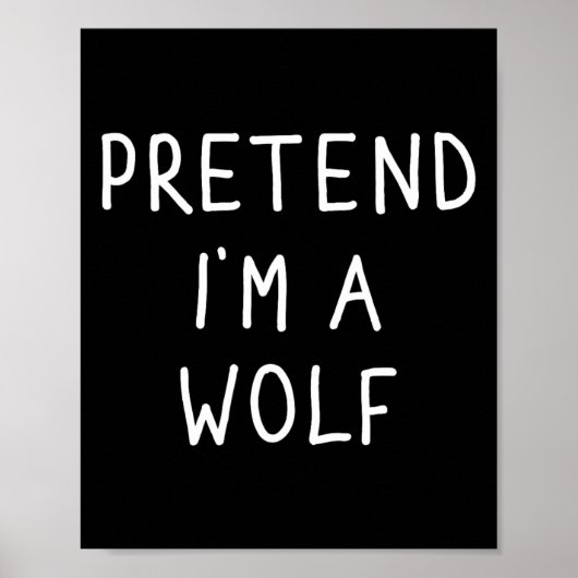 Ik ben een Wolf Funny Lazy Halloween Costume Poster (Voorkant)