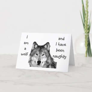 IK BEN EEN WOLF / ZIJN ONDEUGENDE KERST KAART GEWE