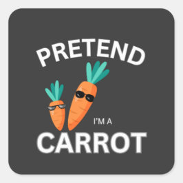 Ik ben een wortel. vierkante sticker