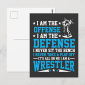 Ik ben een Wrestler Offense Defense Wrestling Figh Briefkaart (Voorkant / Achterkant)