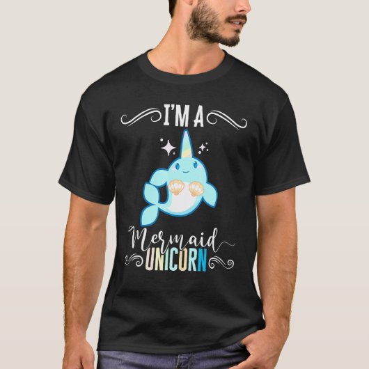 Ik ben een zeemeermin eenhoorn narwal zee dieren v t-shirt (Voorkant)