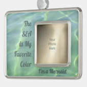 Ik ben een Zeemeermin met  Foto Verzilverd Omlijst Ornament (Links)