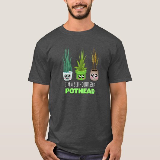 Ik ben een zelfingenomen Pothead - grappig Plant L T-shirt (Voorkant)