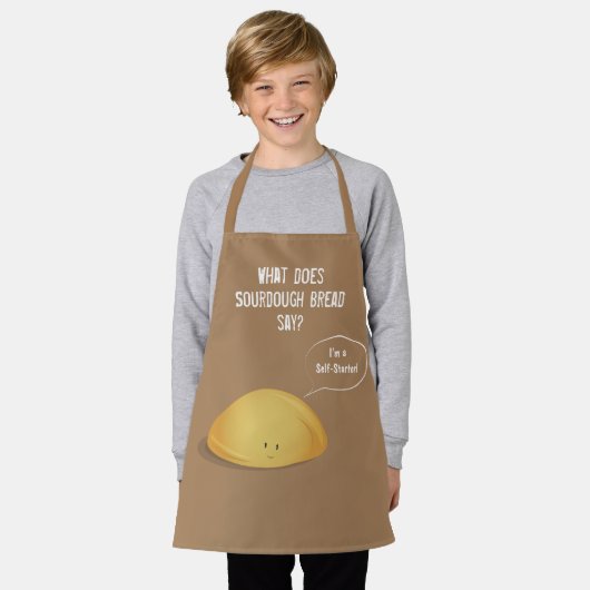 Ik ben een Zelfstarter Sourdough Brood Bruin Wit Schort (Gedragen)