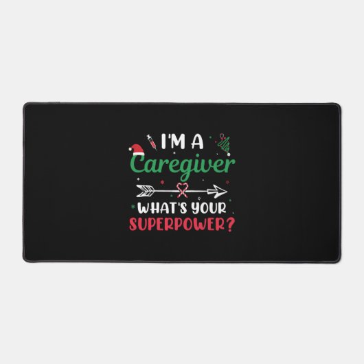 Ik ben een Zorgverlener Wat is je Superpower Kerst Bureaumat (Voorkant)