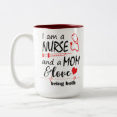 Ik ben een zuster- en mam-Moederdag-koffie-Mok Tweekleurige Koffiemok (Links)