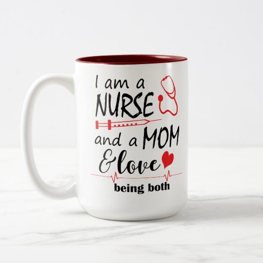 Ik ben een zuster- en mam-Moederdag-koffie-Mok Tweekleurige Koffiemok (Links)