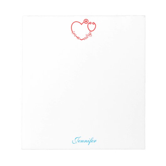 Ik ben een Zuster Stethoscoop Gepersonaliseerde Na Notitieblok (Voorkant)