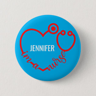 Ik ben een zuster Stethoscope Heart Cadeau Birthda Ronde Button 5,7 Cm