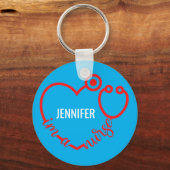 Ik ben een zuster Stethoscope Heart Cadeau Birthda Sleutelhanger (Voorkant)